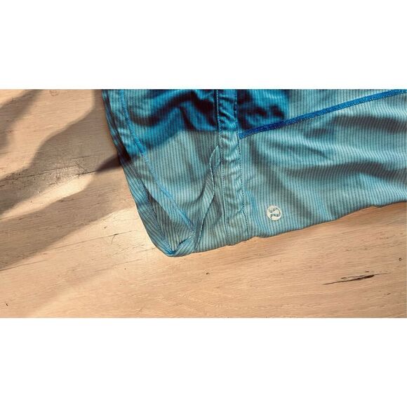 LULULEMON ATHLETICA BLUE ROUGED DRAWCORD RAZORBACK TANK TOP SZ 8 - Picture 9 of 9